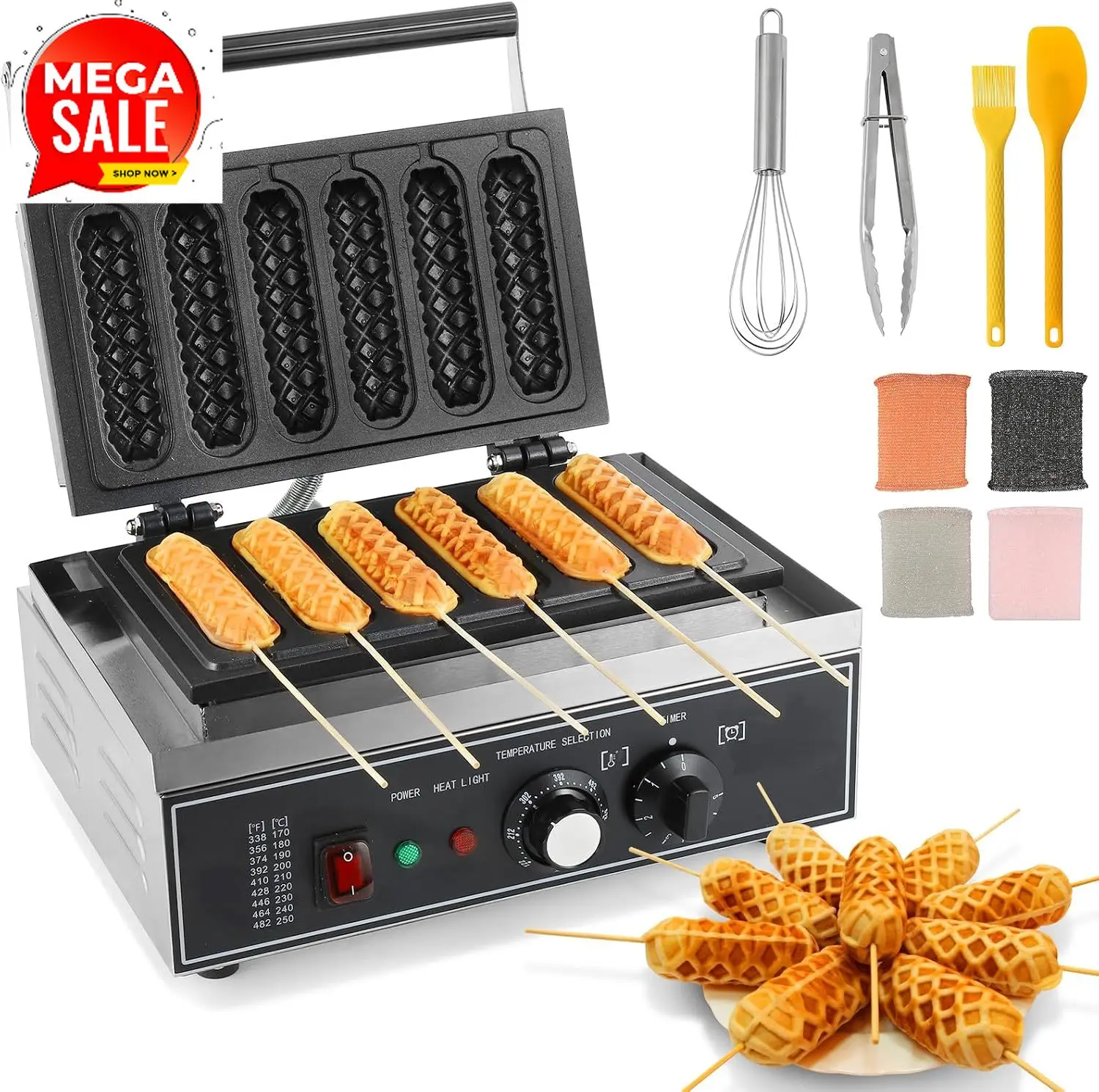6Pcs Corn Dog Maker, 1550W Com - đánh giá và giá Corn Dog Stick