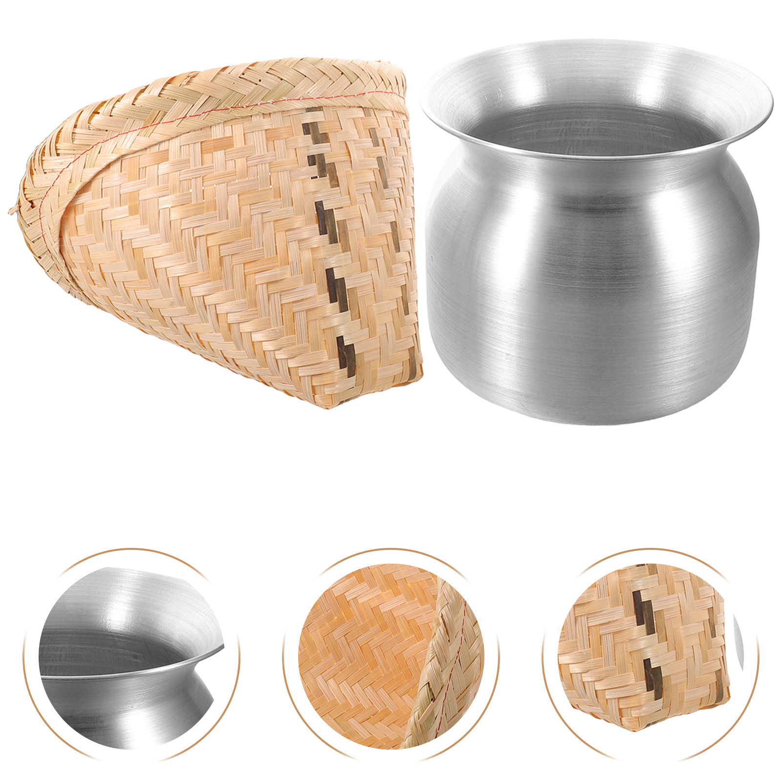 1Set Sticky Rice Steamer Pot B - đánh giá và giá Bao Steamer Bamboo