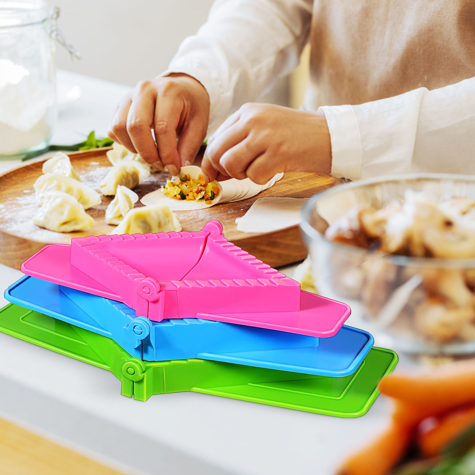 3Pcs Dumpling Mold Set Plastic - đánh giá và giá Dumpling Press Set